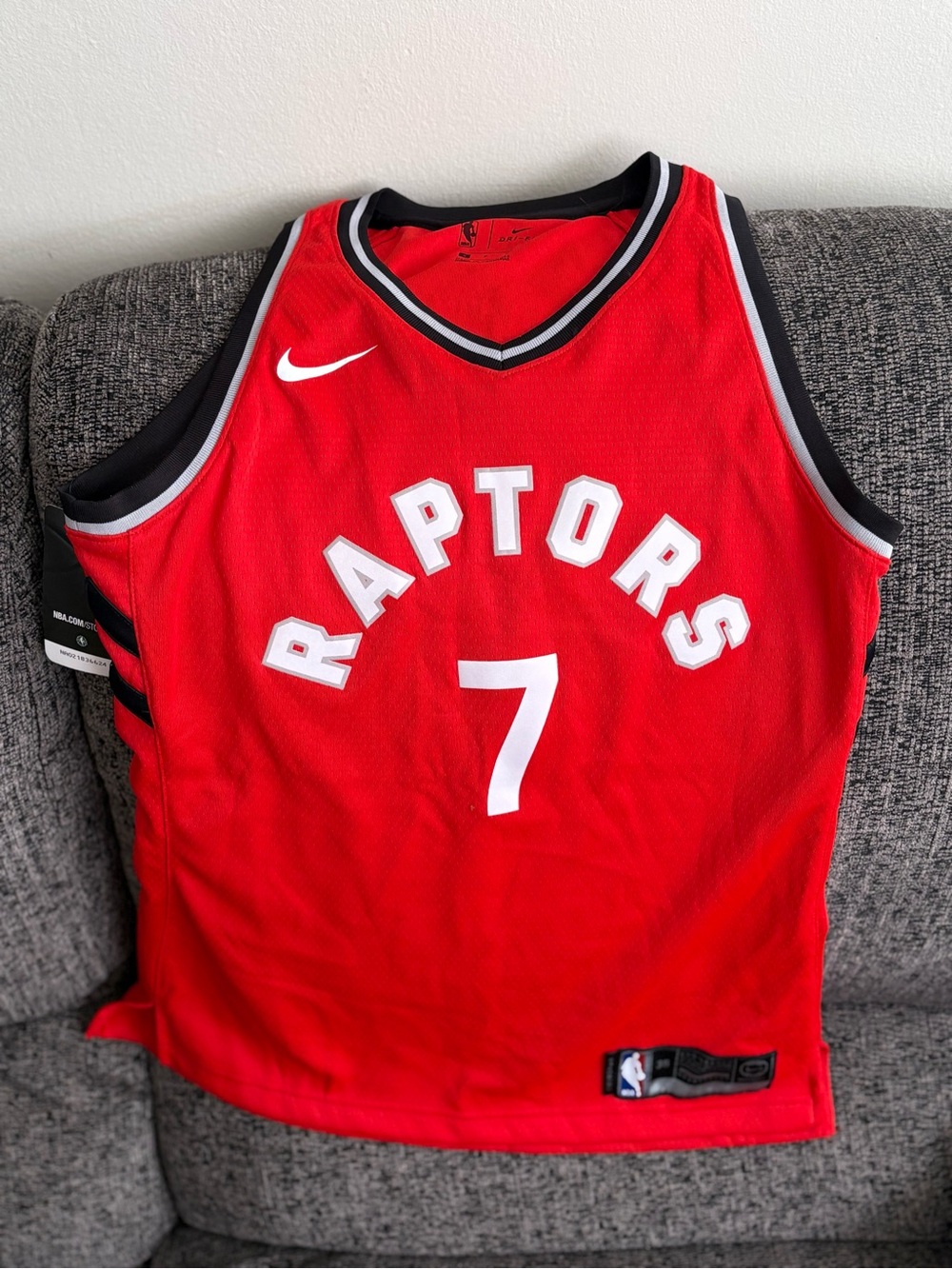 Nike Red Raptors Basketball Jersey with White Accents